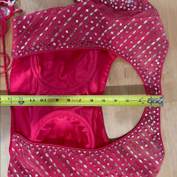 NWT: Mirror like Pink Party Ballgown Indian Lehenga - Picture 6 of 11